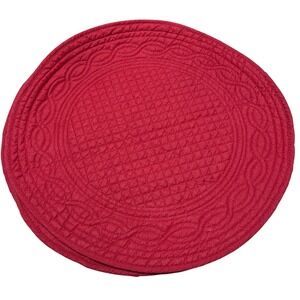 Ridgefield Home Red Round Placemats (8) 16" 100% Cotton w/100% Poly Fill
